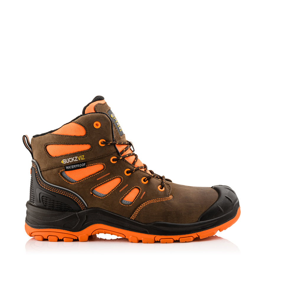 Buckler BVIZ2 High Visibility Waterproof Safety Lace Work Boot - Premium SAFETY HIKER BOOTS from Buckler - Just £66.50! Shop now at workboots-online.co.uk