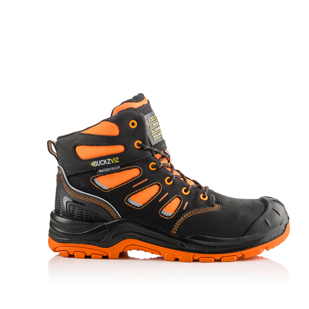 Buckler BVIZ2 High Visibility Waterproof Safety Lace Work Boot - Premium SAFETY HIKER BOOTS from Buckler - Just £66.50! Shop now at workboots-online.co.uk