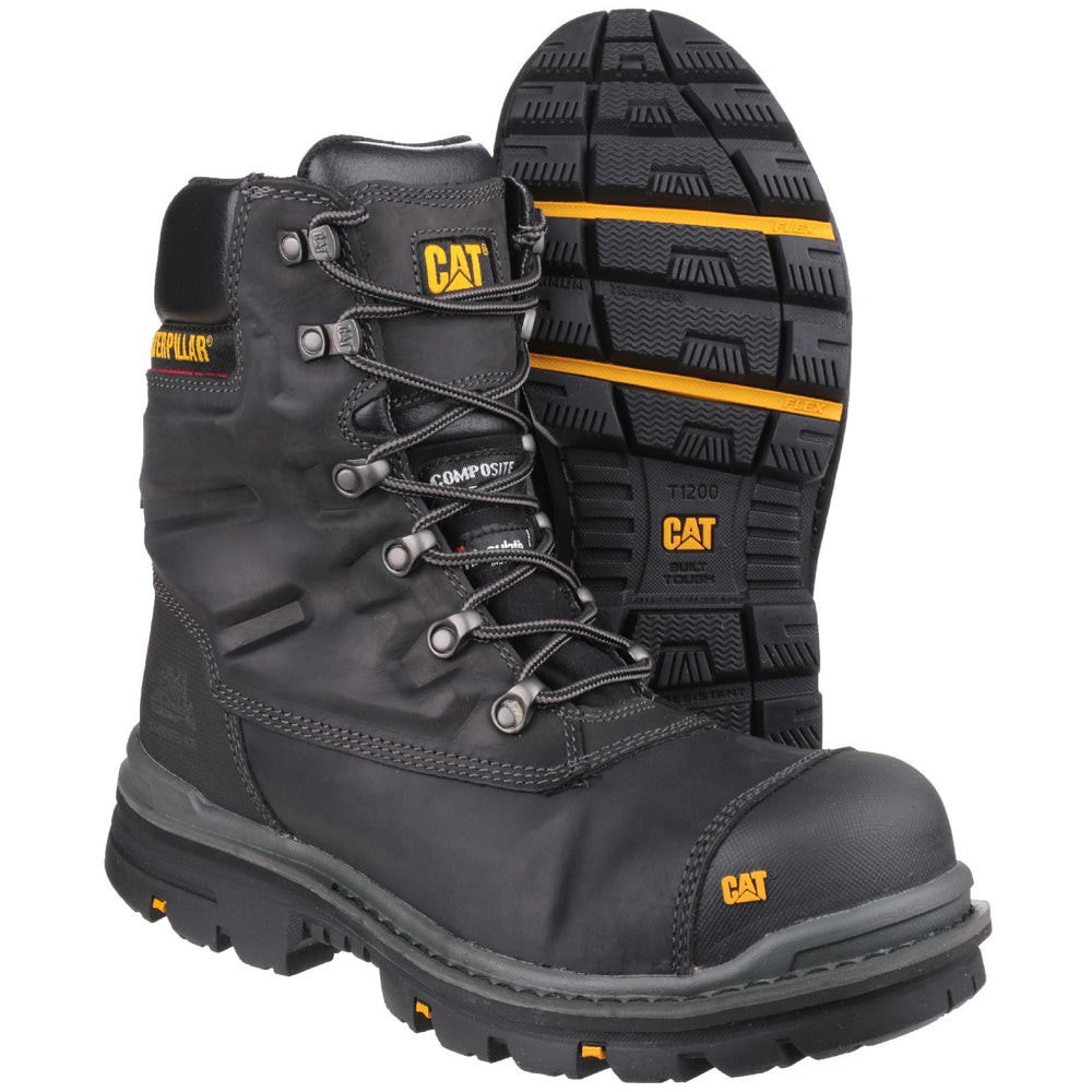 Caterpillar CAT Premier High Leg Combat Safety Work Boot - Side Zip - Premium SAFETY BOOTS from Caterpillar - Just £132.99! Shop now at workboots-online.co.uk