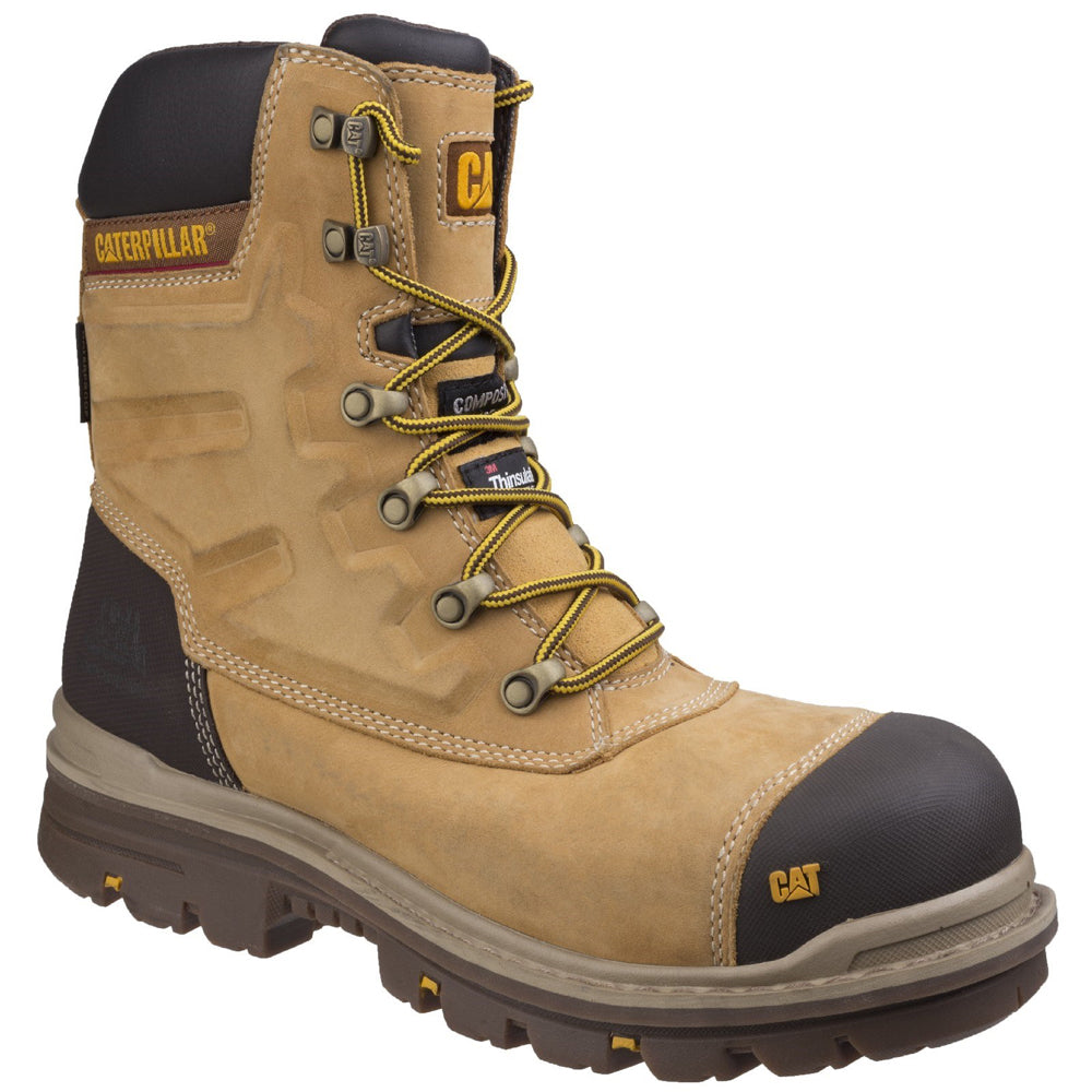 Caterpillar CAT Premier High Leg Combat Safety Work Boot - Side Zip - Premium SAFETY BOOTS from Caterpillar - Just £132.99! Shop now at workboots-online.co.uk