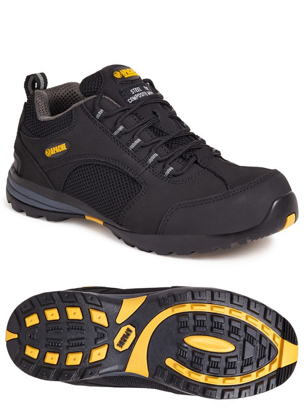 Apache AP318SM Mesh Black Safety Work Boot Trainer Steel Toe Cap - Premium SAFETY TRAINERS from Apache - Just £46.53! Shop now at workboots-online.co.uk