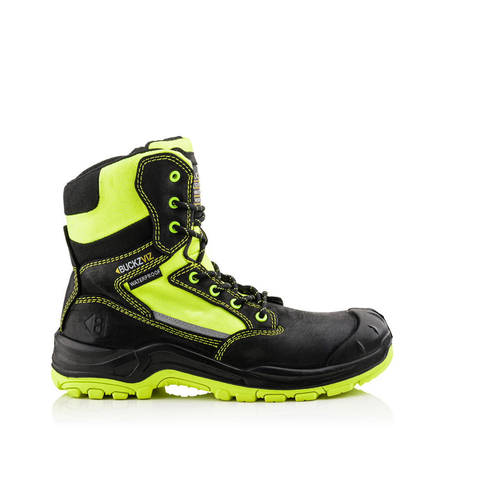 Buckler BVIZ1 S3 360° High Visibility Metal Free Waterproof Safety Lace/Zip Boot - Premium SAFETY HIKER BOOTS from Buckler - Just £79.84! Shop now at workboots-online.co.uk
