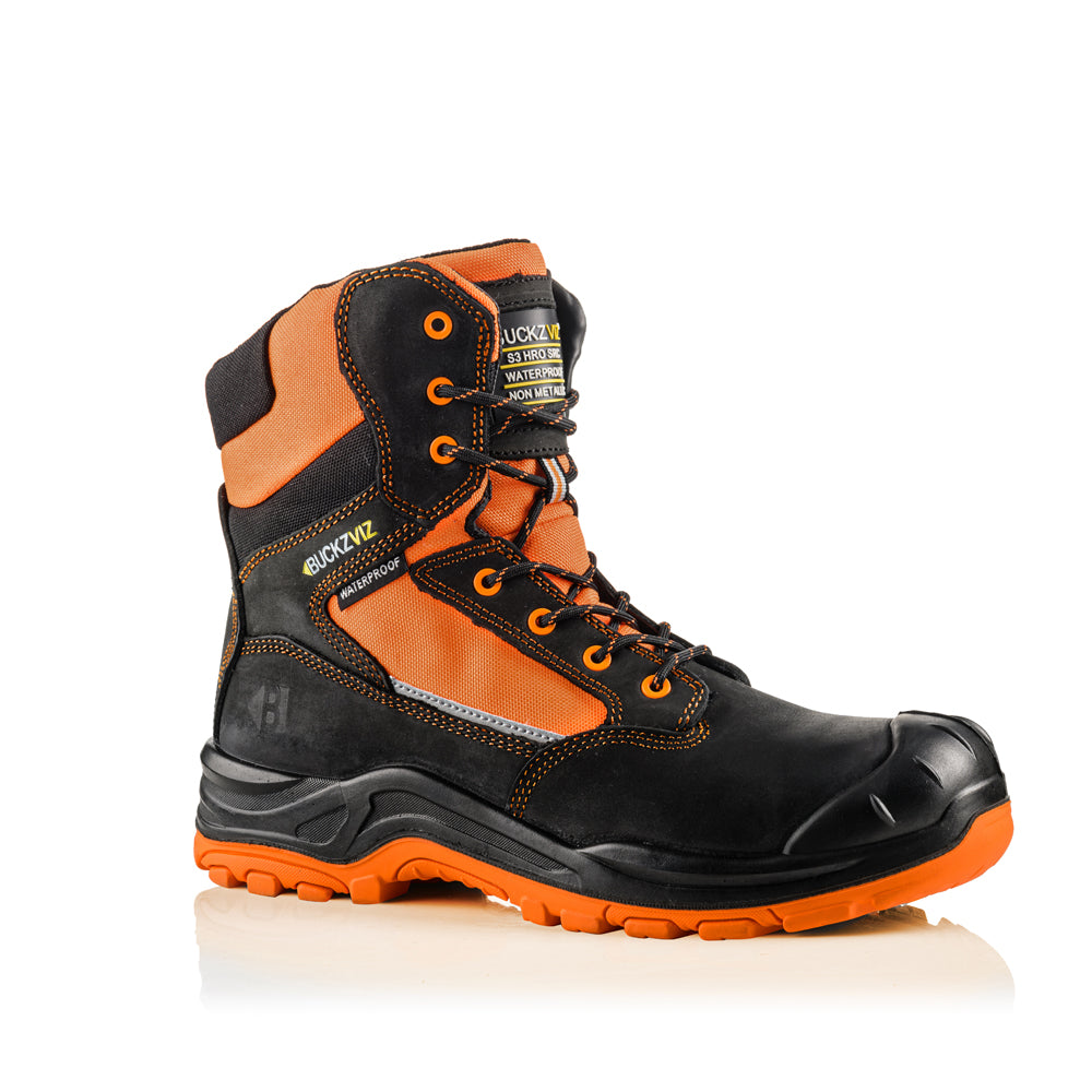 Buckler BVIZ1 S3 360° High Visibility Metal Free Waterproof Safety Lace/Zip Boot - Premium SAFETY HIKER BOOTS from Buckler - Just £79.84! Shop now at workboots-online.co.uk