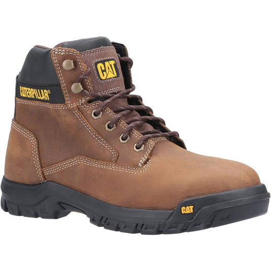 Caterpillar CAT Median S3 Lace Up Leather Safety Boot Water Resistant - Premium SAFETY BOOTS from Caterpillar - Just £95.99! Shop now at workboots-online.co.uk