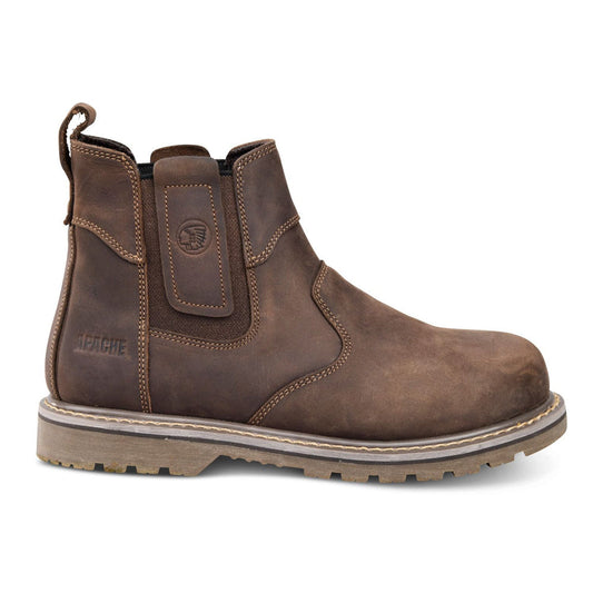 Apache Crater Brown Crazy Horse Leather Dealer Work Boot - Premium SAFETY BOOTS from Apache - Just £45.28! Shop now at workboots-online.co.uk